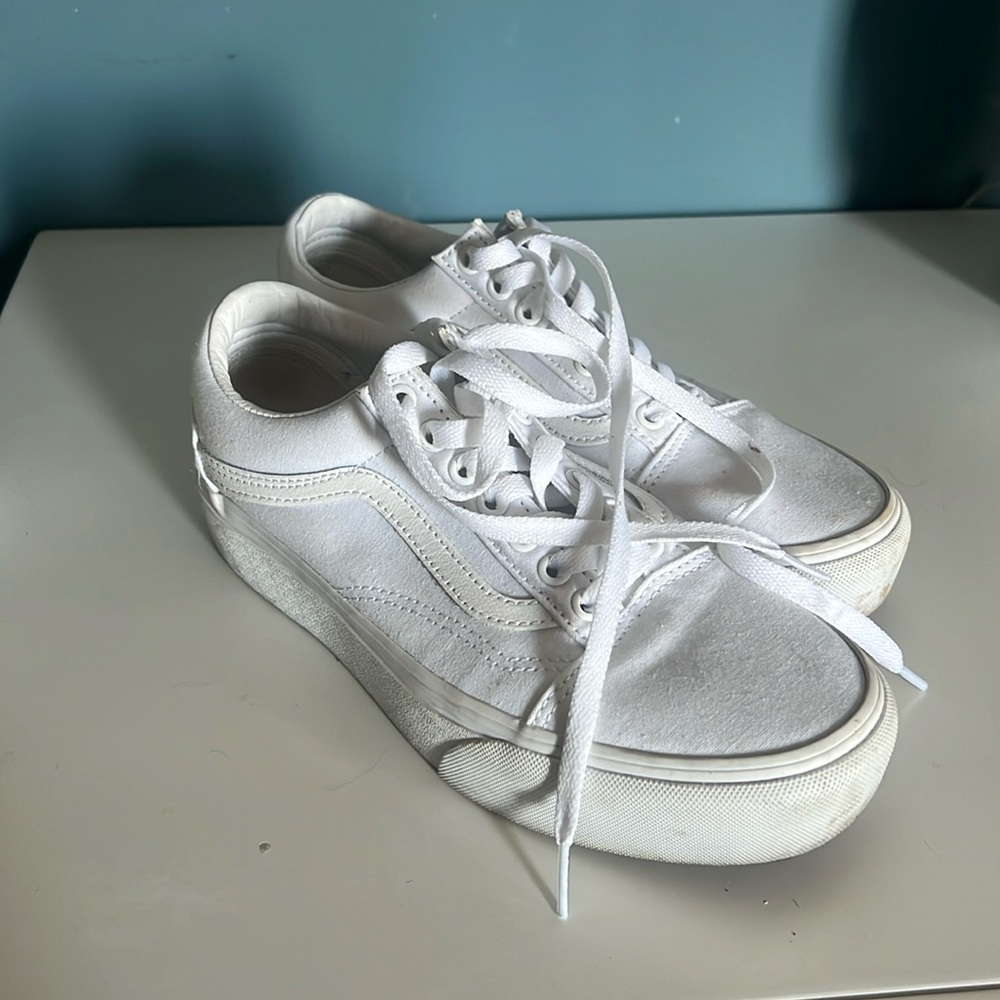 White Platform Vans